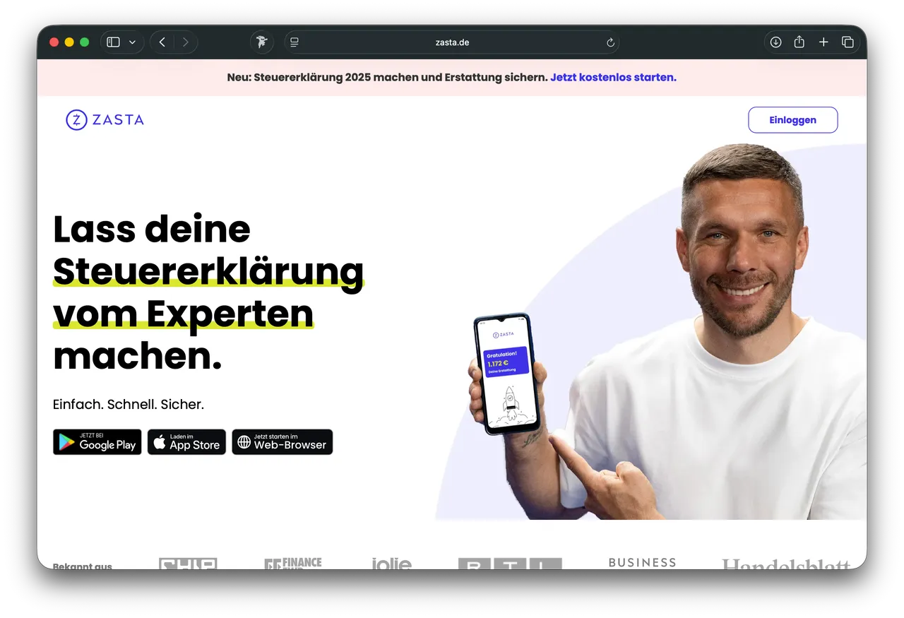 Screenshot von Zasta